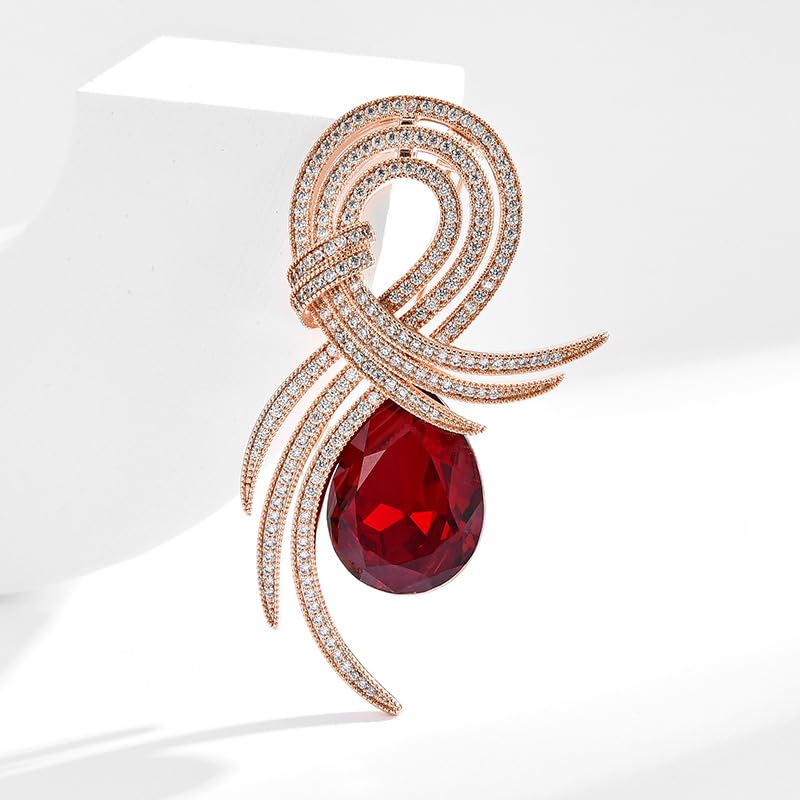Image of Rhinestone Brooch for Women Rhinestone Brooches Pins Crystal Lapel Pin Jewelry Christmas Valentine's Day Gift for Wife Girlfriend