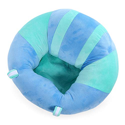 ベビーソファー お座り練習 ベビーチェア ぬいぐるみ ソファ ふわふわ コットン 枕 首座り ローチェア 安全 安定感 可愛い ソフトチェア (スカイブルー)