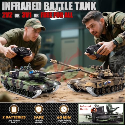 Image of 1 /16 RC Tank, Heng Long German Leopard 2 A6 RC Battle Army Toy with Smoke, Sound, Light, 2.4G Remote Control Tank That Shoots BBS with Upgraded Metal Tracks, Idler, Sprocket Wheel, Steel Gearbox