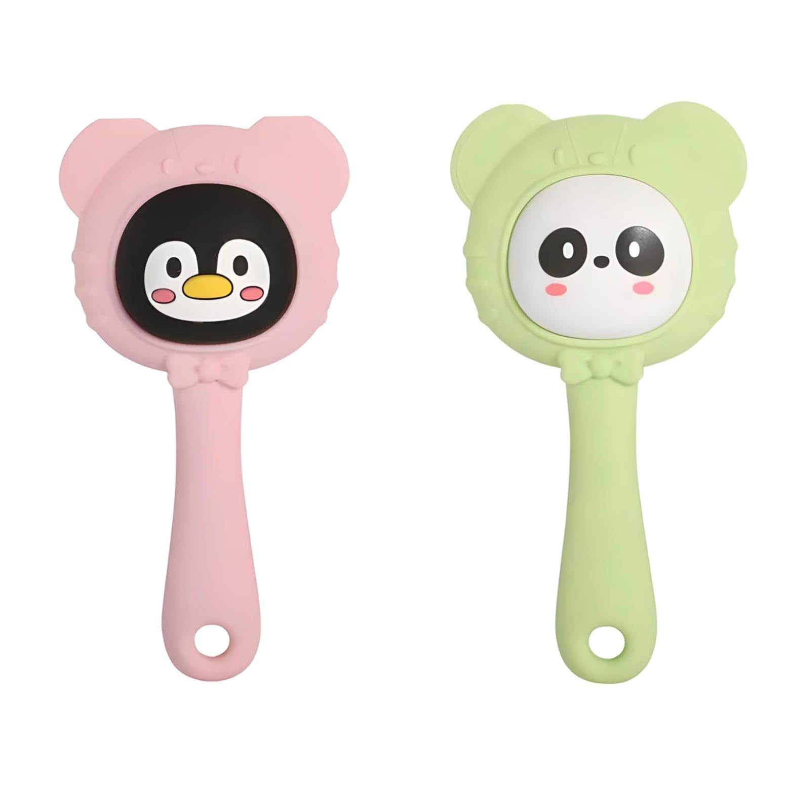 Teether for Baby | Musical Rattle Teethers for 3 to 24 Months | Silicone Rattle Teether | BPA-Free for Easy Teething | Jhunjuna, Baby Feeding Toys (Pink & Green)-image-6