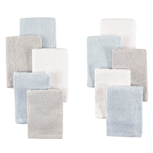 Image of Little Treasure Unisex Baby Rayon from Bamboo Luxurious Washcloths, Light Blue Gray, One Size