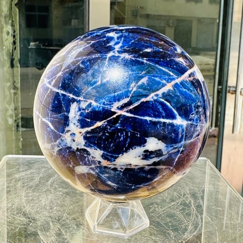 Esfera de cristal de cuarzo sodalita azul de 350-400 g para decoración 5