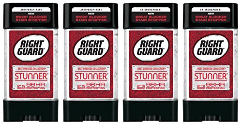 Right Guard Antiperspirant - Best Dressed Collection - Stunner - Clear Gel - Net Wt. 4.0 OZ (113 g) Per Stick - Pack of 4 Sticks