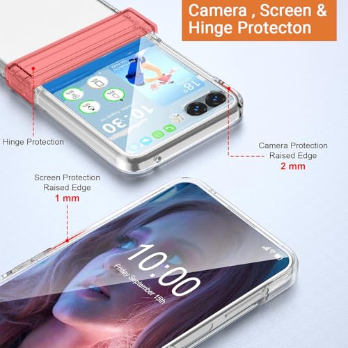 Image of Kapa Clear Airbag with Hinge Protection Back Case for Samsung Galaxy Flip7 / Z Flip 7 | Transparent Shockproof Slim Hard Protective Cover (Clear)