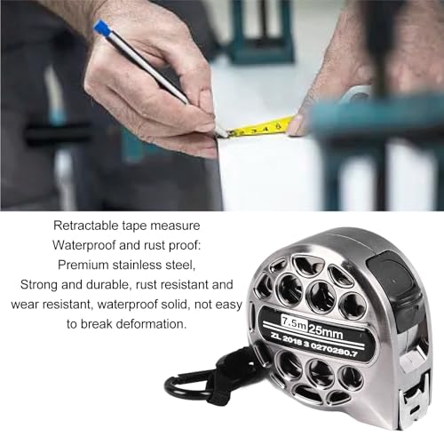 Cinta métrica de acero inoxidable retráctil 7.5 m miniatura 5