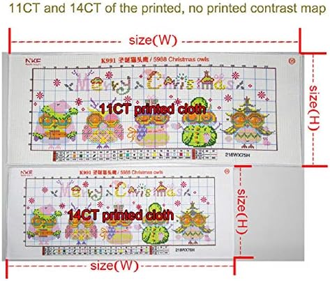 Stamped Cross Stitch Kits 14CT Pre-Printed Painting Cross Stiching DIY Art Crafts & Sewing Needlepoints Kit for Home Decor (Flowers Lighthouse)