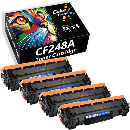 4-Pack ColorPrint Compatible CF248A Toner Cartridge Replacement for HP 48A 248A Work with Pro M15W M15A M16A M16W MFP M29W M29A M28W M28A Printer (Black) 4-Pack ColorPrint Compatible CF248A Toner Cartridge Replacement for HP 48A 248A Work with Pro M15W M15A M16A M16W MFP M29W M29A M28W M28A Printer (Black)
