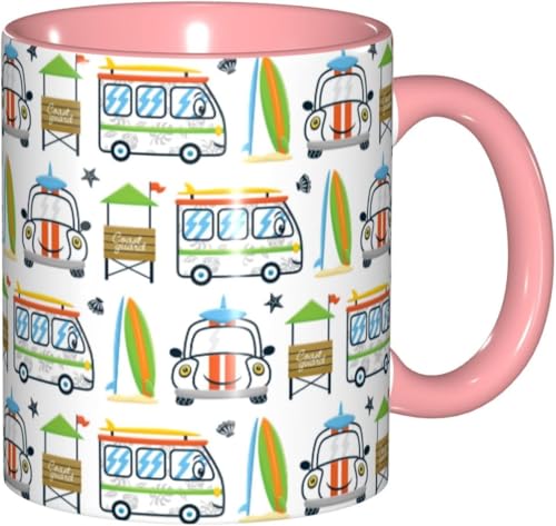 マグカップ 車柄 コーヒーカップ 陶器 330ml おしゃれ 可愛い 食器 コップ 耐熱 電子レンジ対応 お茶 ミルク 大容量 軽量 オフィス 家用 誕生日 記念日 プレゼント 箱入り