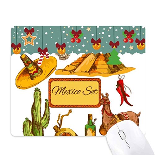 Tapis de Noël Mexique motif cactus et sombrero idée cadeau de bureau