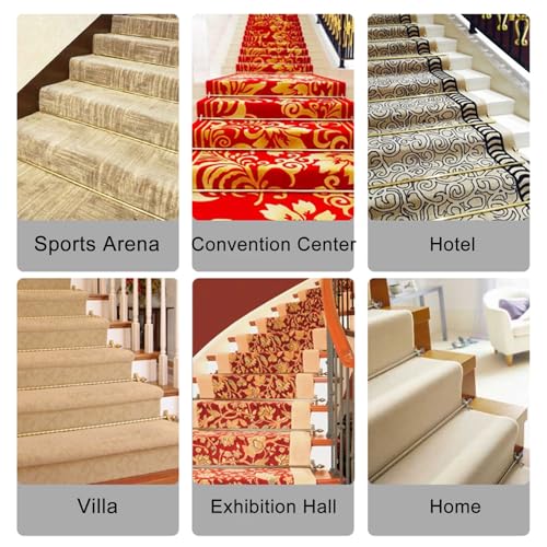 Herrajes para pisos seguros y varillas para alfombras de escalera ajustables 6