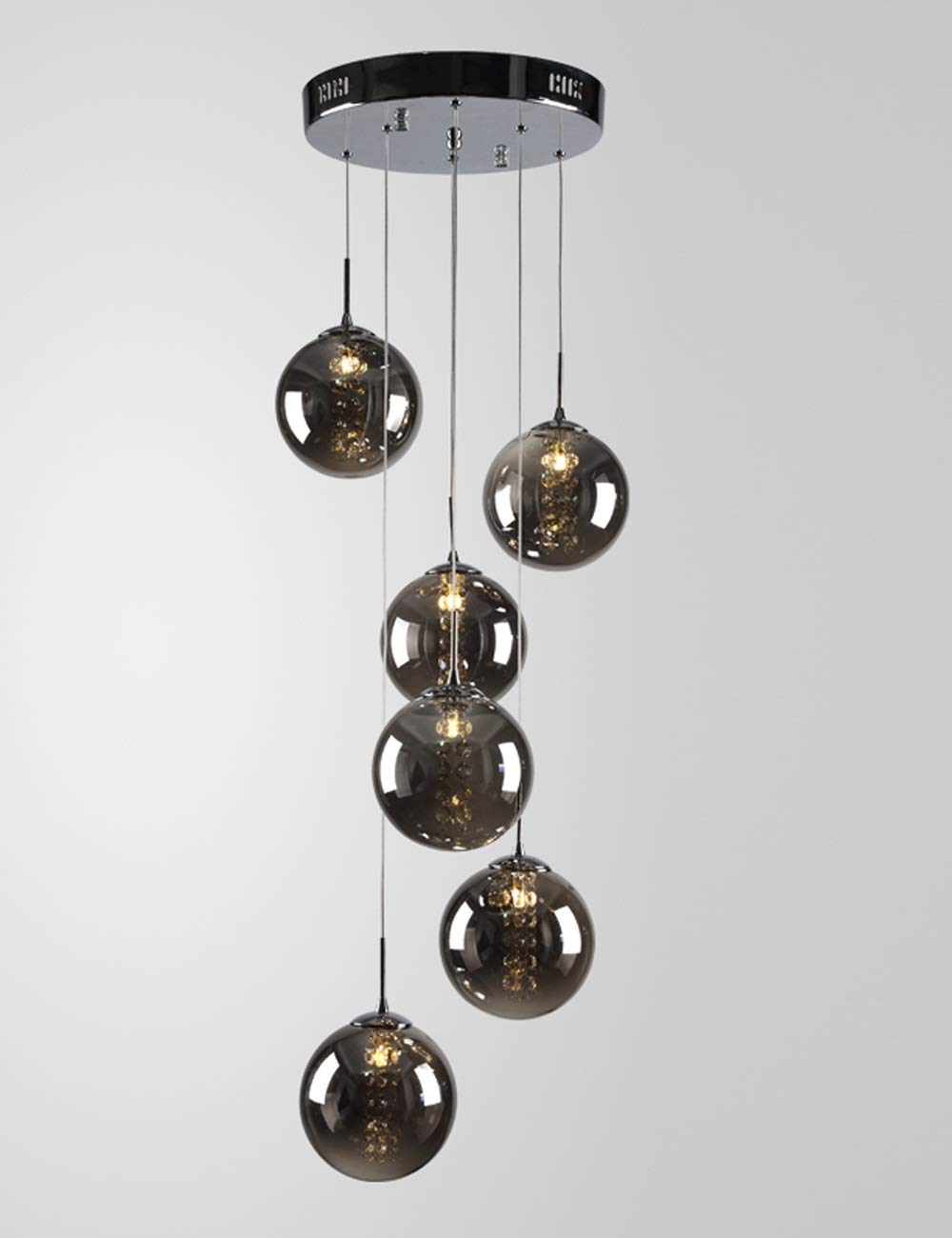 SXECAEPS Modern creative chandelier Multi Lights Nordic Bedroom Glass Ball for Living Room Modern Minimalist Staircase Creative Personality Restaurant Lamp 3 4 6