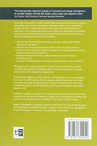 Managing Public Services Innovation The Experience Of English Housing Associations By Walker Richard M Jeanes Emma L Rowlands Robert O Amazon Ae