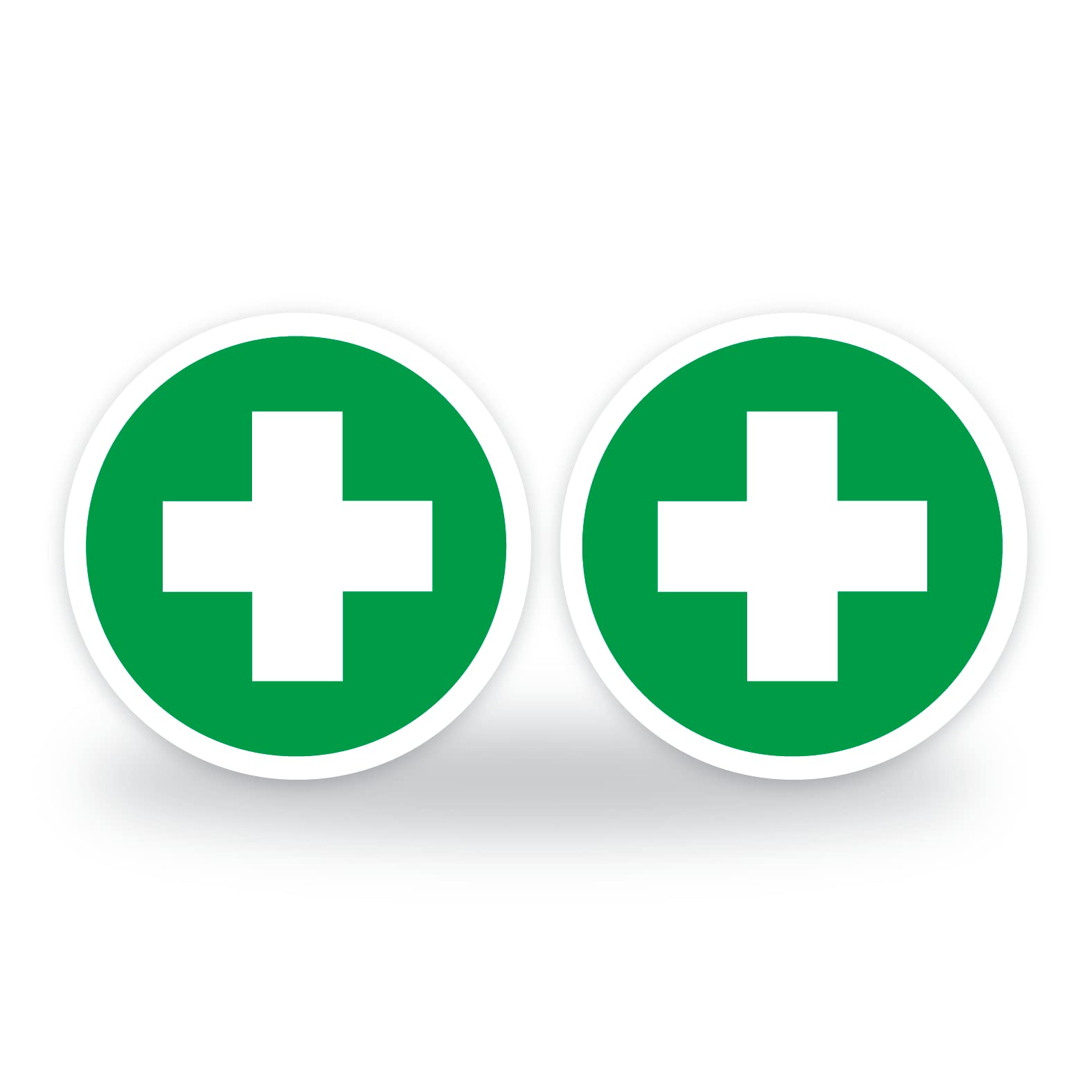 Set of 6 First aid Symbol Safety signs, 95mm Waterproof Indoor/Outdoor Stickers, Universal Symbols