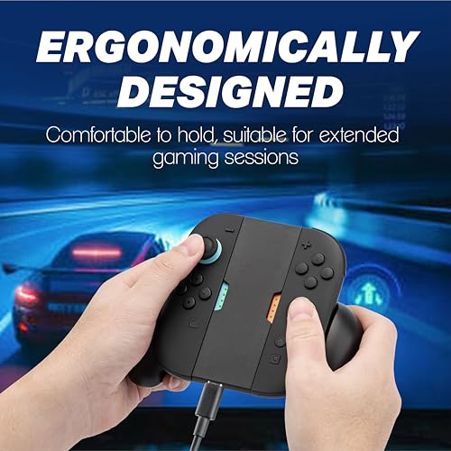 Image of NiTHO Joy-Con Charging Grip for Switch 2, Portable JoyCons Controller Charger Grip with 3M USB-C Cable, Comfortable Textured Anti-Slip Gamepad Grip, Play While Charging