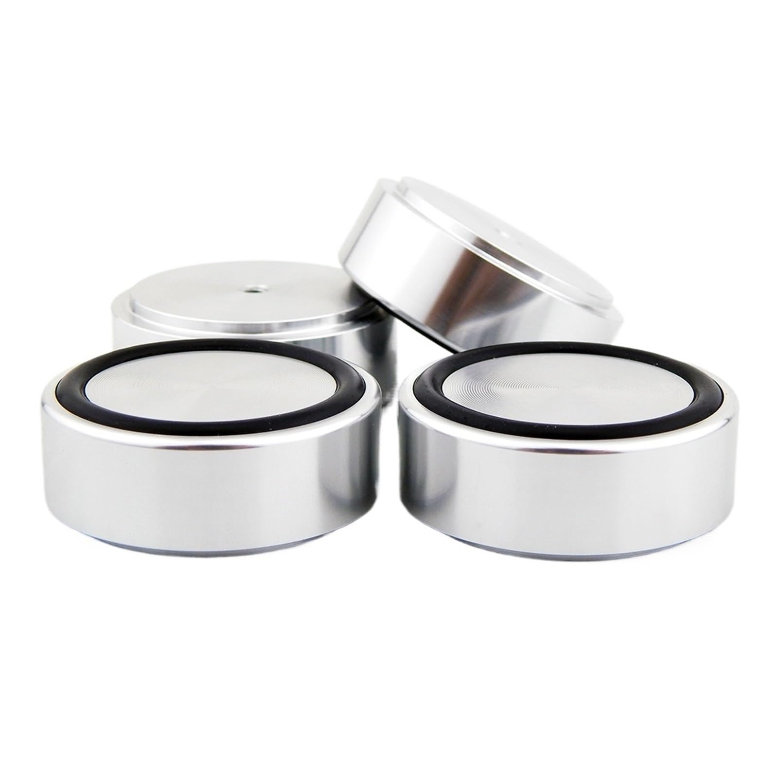 Obudowa aluminiowa podnóżek do wzmacniacza audio obudowa głośnika aluminiowa mata do stóp z tłumieniem pochłaniającym bufor 44 * 17mm(Black)