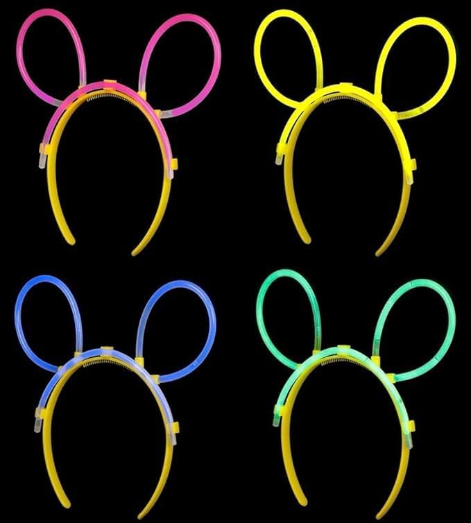 Glow In The Dark Neon Headband, Glow Hair Band Party Favors for Kids & Adults, Glow In The Dark Party Supplies for Halloween (Pack of, 1)