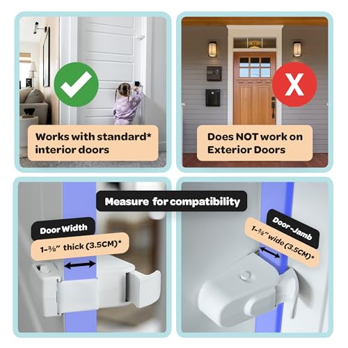 Image of Huglock - The Snap-On Door Lock Kids Can't Reach or Defeat - No Tools or Adhesives Required - Works With Door Knob, Lever or Handle - Childproof Safety Locks are Toddler, Baby and Child Proof (1 Pack)