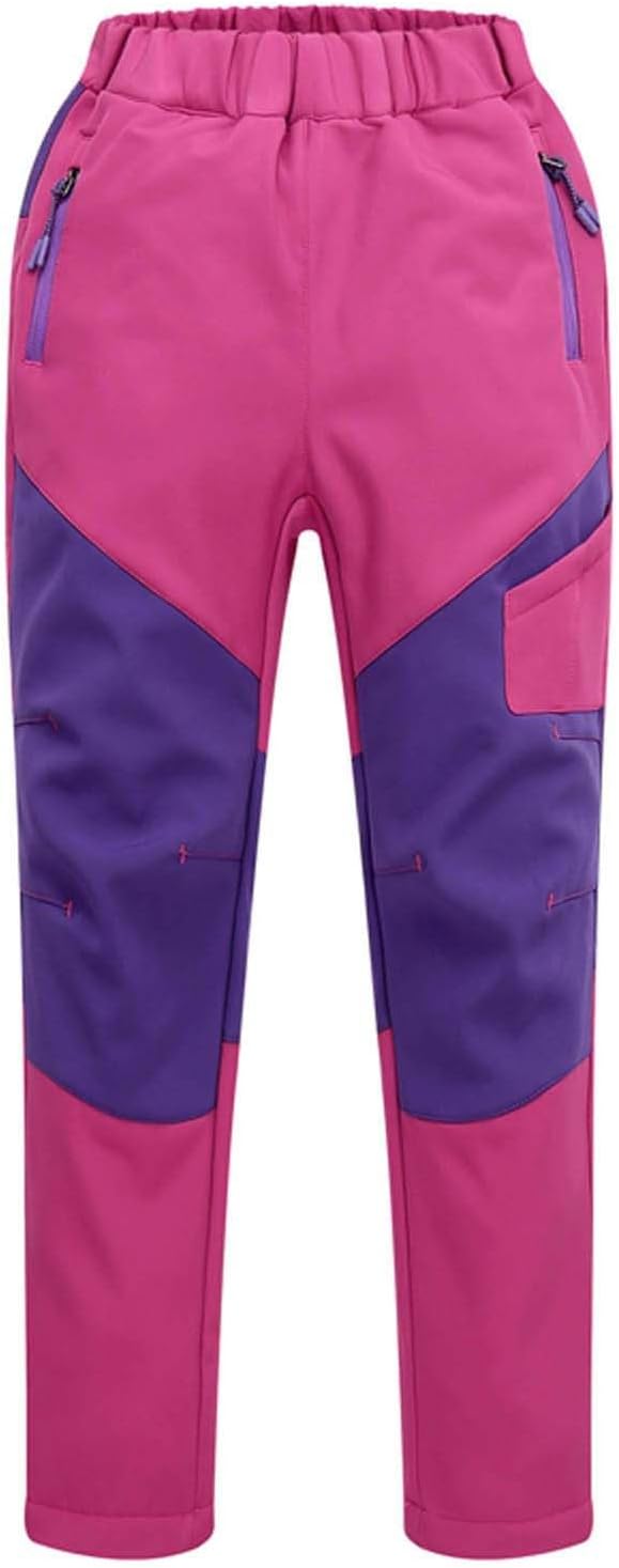 Snow Pants Kids Boys and Girls Winter Water-Resistant Thicken Ski Trousers Warm Colorblocked Child Outwear 4-15 Years