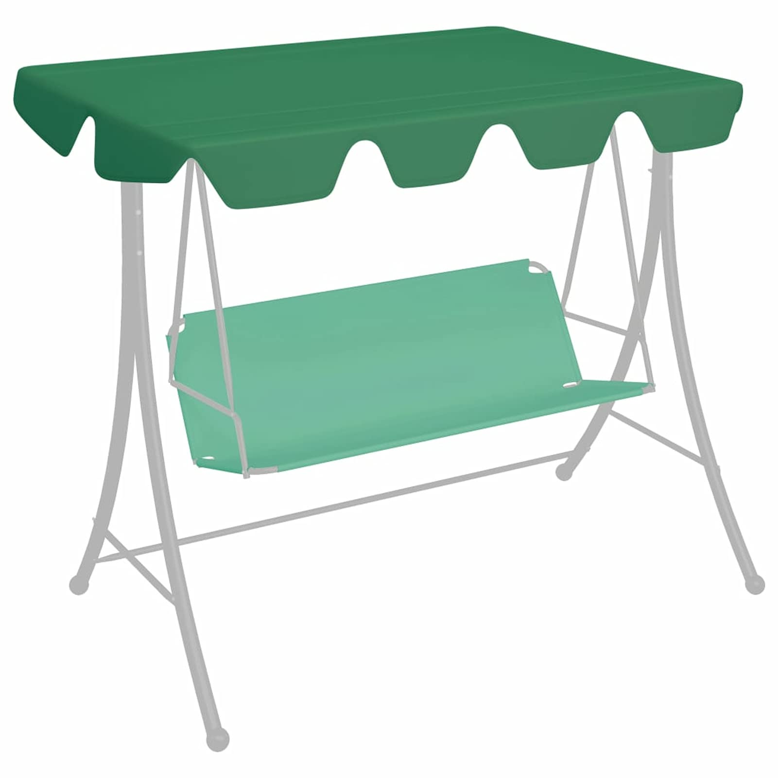 ZEYUAN Baldacchino per Dondolo da Giardino Verde 150/130x70/105 cm,Vita all'aperto,Strutture da Esterno,Accessori per baldacchini e Gazebo,Tetti per baldacchini e gazebi(SPU:312101)