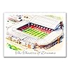 Manchester Old Trafford Stadium Art Print, Theatre of Dreams Drawing Illustration (A3 Print) #1