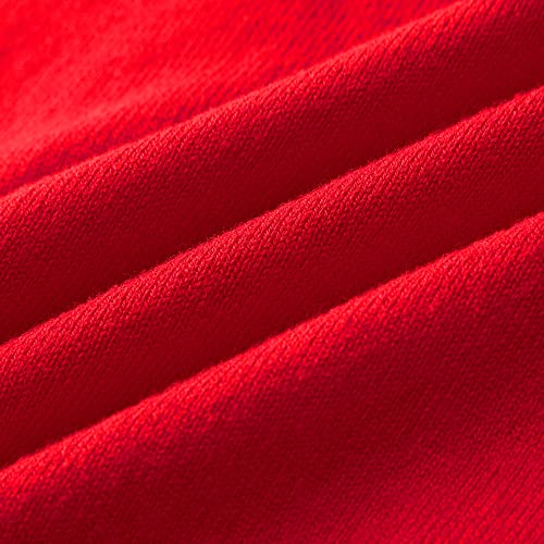 CUNYI Girl's Crewneck Lightweight Button-up Cardigan Cotton Knit Sweater Casual Cute Outerwear, Red, 110