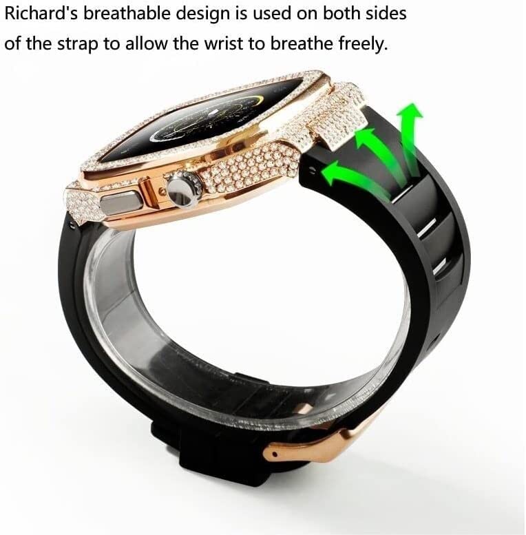 Protéger Apple Watch 45mm avec élégance : kit pare-chocs zircon acier - 2