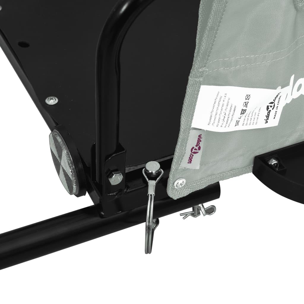 vidaXL Remolque para Bicicletas Tela Oxford y Hierro Gris y Negro