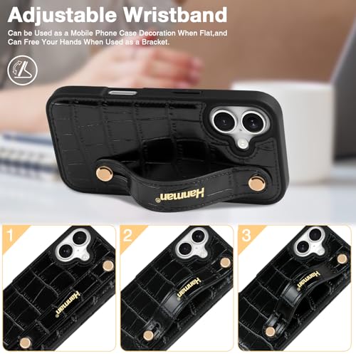 Étui en cuir pour iPhone 17 antichoc doté d'une béquille de support - 5