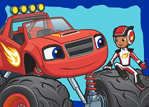 Associated Weavers Kids Corner 631078 Blaze et AJ Tapis de Décoration de Sol Synthétique Bleu/Rouge 133 x 95 x 2 cm