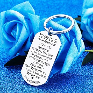 Image of Anniversary Valentines Birthday Boyfriend Girlfriend Gifts keychain