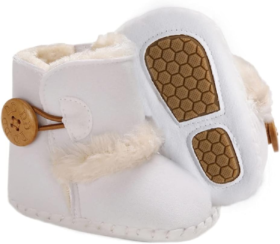 JonbaemNewborn Baby Boys Girls Snow Winter Boots Infant Toddler Soft Sole Winter Warm Crib Booties Shoes