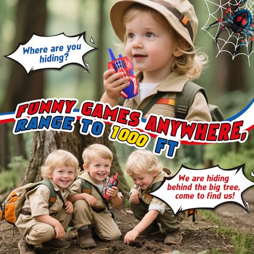Lot de 2 Talkie-Walkies pour Enfants, Jouet araignée pour garçons, Radio bidirectionnelle, Jouet d'extérieur, Cadeau de Camping pour garçons de 3 à 5, 3, 4, 5, 6, 7, 8 Ans – vue 5