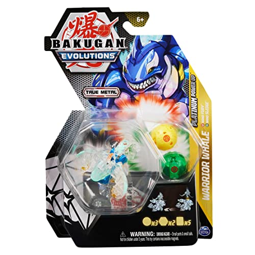 Bakugan Evolutions 2022 Platinum Power-Up Diamond Warrior Whale with Nano Fury and Sledge