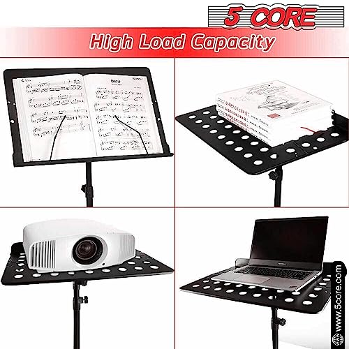 5 Core Sheet Music Stand -Dual Use Professional Portable Music Stand With Carrying Bag, Metal Desktop Tripod Music Book Stand & Orchestral Sheet Stand, Folding Adjustable Heavy Duty For Performance #TOP3