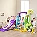 Costzon 6 in 1 Toddler Slide and Swing Set, Kids Large Climber Slide Playset with Basketball Hoop and Football Gate, Playground Swing Set for Indoor Outdoor Backyard 3-10 Gifts Presents