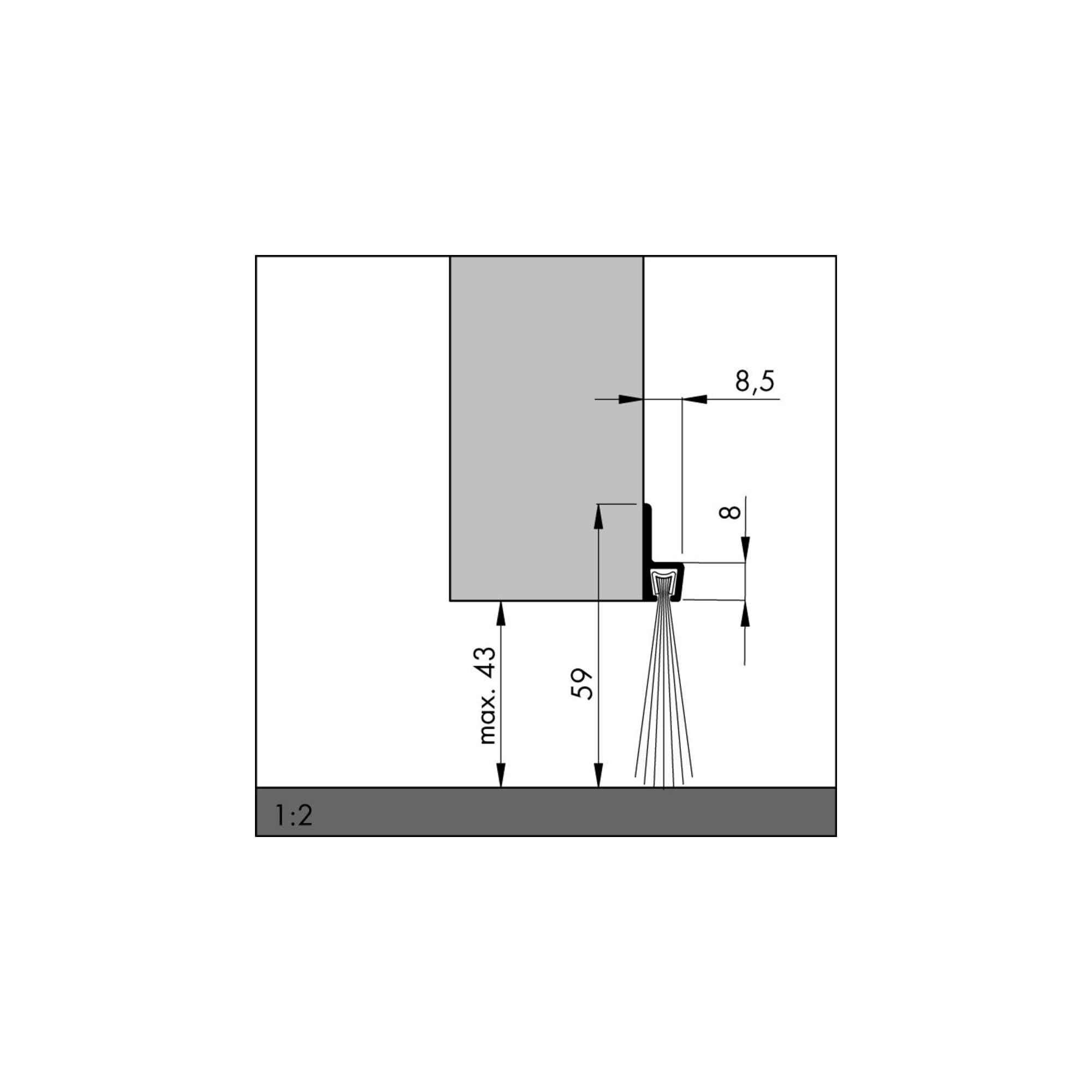 Ellen Elton-0308403D Zugluftstopper, Profil, Bürste IBS60, 2,50 ml