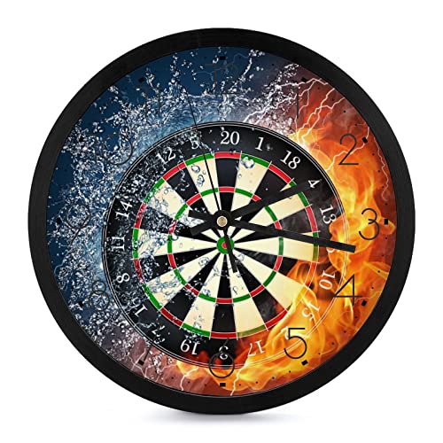 Horloge murale silencieuse fléchettes de feu pendule moderne de 25.4cm - 2