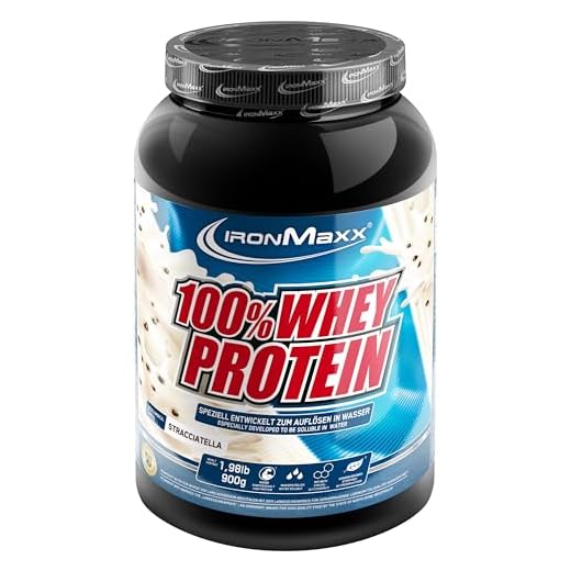 IronMaxx 100% Whey Protein Pulver 900g - Stracciatella | Cremiger Eiweißshake mit BCAAs & EAAs | High Protein, Low Carb & zuckerarm | Ideal für Muskelaufbau & Fitness Design kann variieren