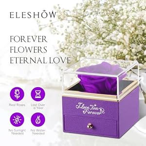 Eleshowpreservedrealpurpleroseforeverflowersgiftsformomgrandmawifegirlfriendmothersdaysweetestdaychristmasanniversaryorbirthdaygiftsforwomen Urban Country Home Decor Eleshow preserved real purple rose forever flowers gifts for mom grandma wife girlfriend mothers day sweetest day christmas anniversary or birthday gifts for women urban country home decor