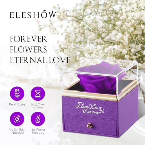 Eleshowpreservedrealpurpleroseforeverflowersgiftsformomgrandmawifegirlfriendmothersdaysweetestdaychristmasanniversaryorbirthdaygiftsforwomen Urban Country Home Decor Eleshow preserved real purple rose forever flowers gifts for mom grandma wife girlfriend mothers day sweetest day christmas anniversary or birthday gifts for women urban country home decor