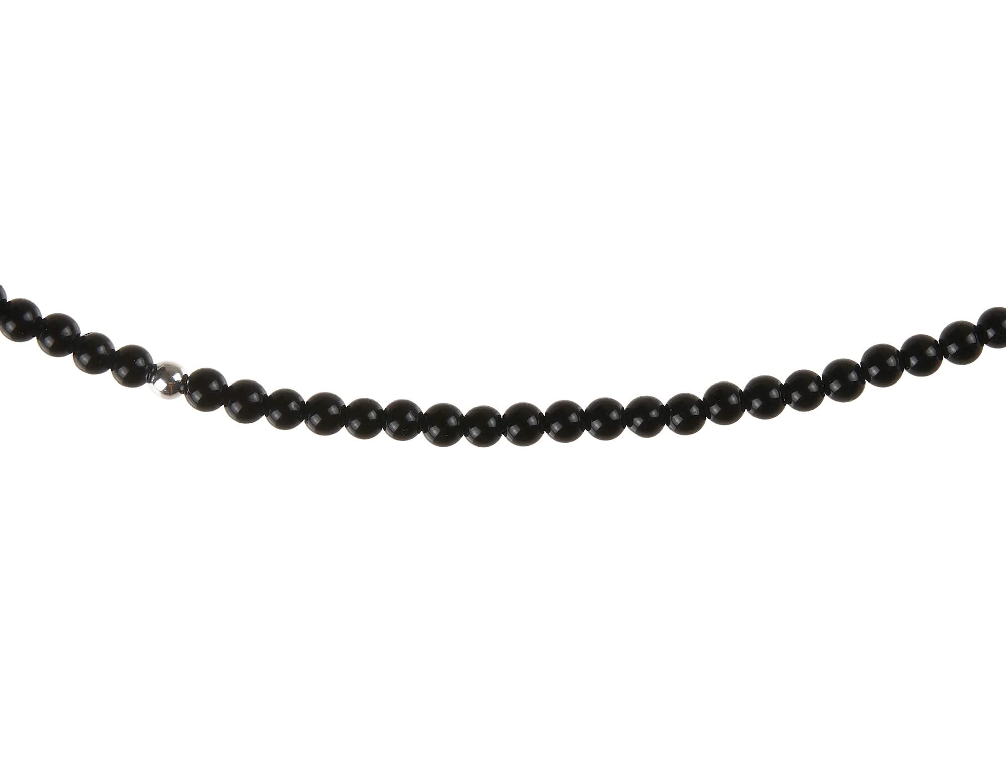 Turmalin Kette schwarz 925 Silber Schörlkette Steinkette