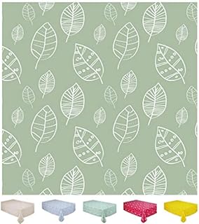 Home Direct Large Rectangular Oilcloth PVC Wipe Clean Tablecloth 140cm x 240cm 55x94 Leaves Light Grey
