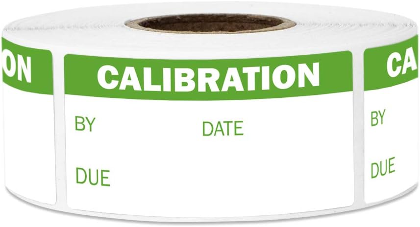 Calibration Stickers - 2 x 1 Inch Mini Label - Write On Adhesive for NIST & ISO-9000 Calibration Inspection Quality Control Mini Label Stickers - 300 Count/Roll