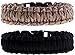 The Friendly Swede Paracord Survival Bracelets - Set of 2 - Easy To Open Clasp (Black/Desert Camo, 7.5 inches / 19 cm wrists)