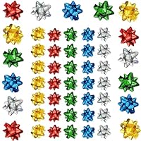 100 Fiocchi Regalo Metallici Autoadesivi - Stelline Blu 2.5x2.5 Cm Per Decorazioni Natalizie E Feste - Foto 6