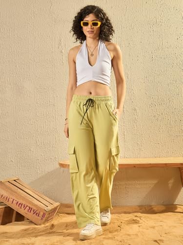 Image of Modeve Women's Cargo Style Track Pants - Summer Cotton Blend