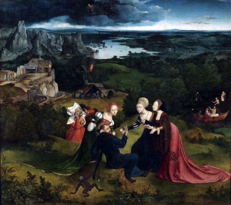 Affiche impression prints toile Joachim Patenier Tentation de saint Antoine pour mur de salon