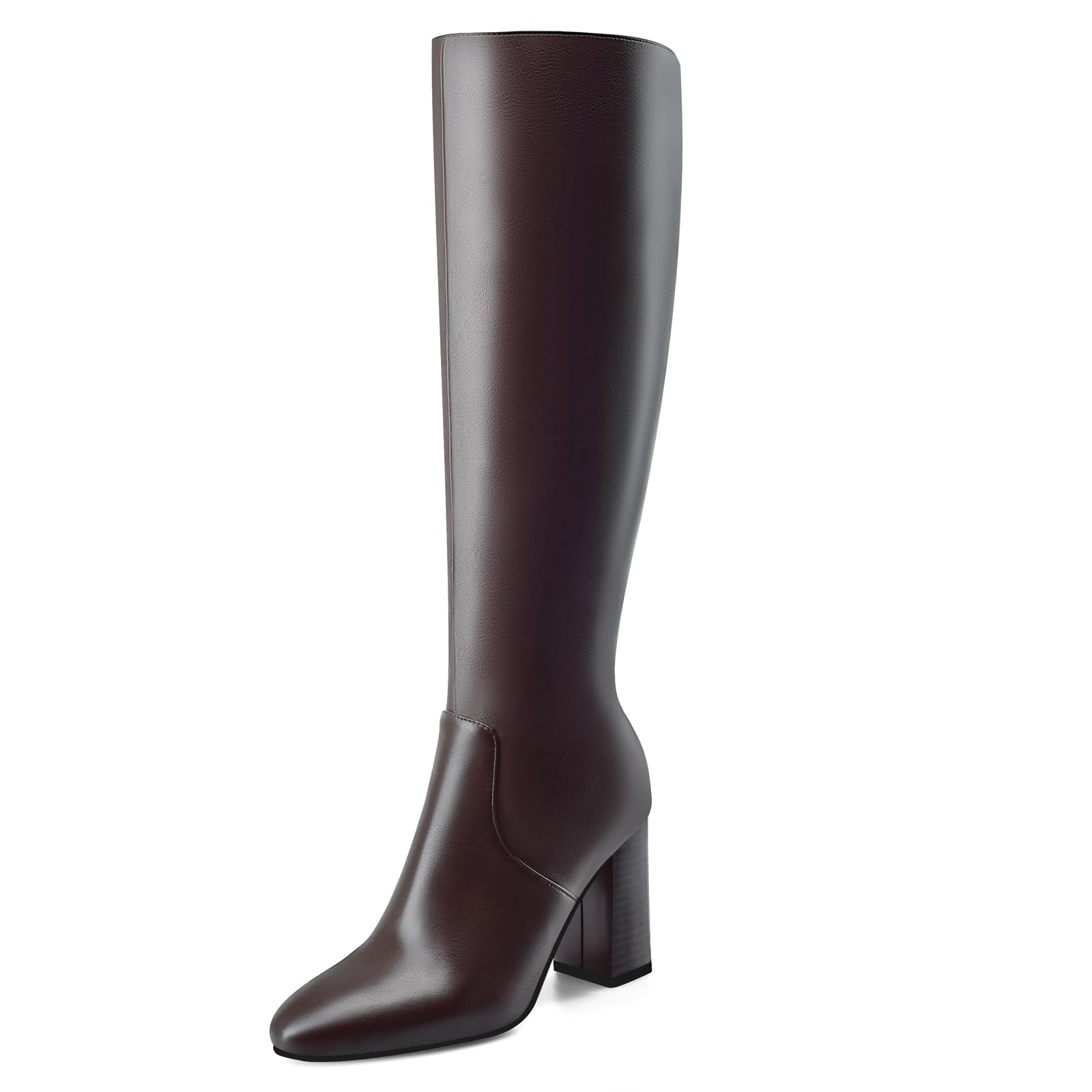 The Row 2025 Chunky Heel Round Toe Ankle Boot Brown Leather 572086