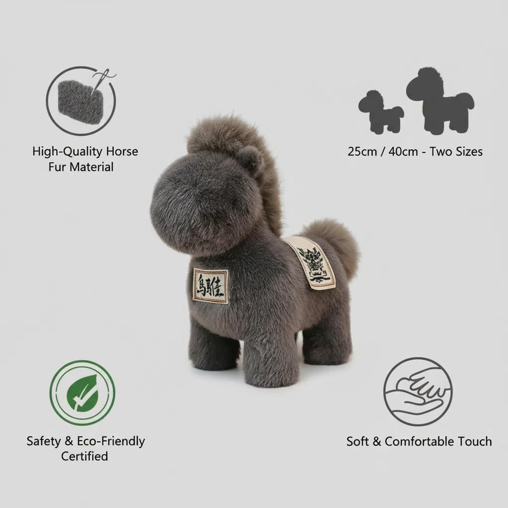 2026 Year of The Horse Stuffed Animals Plush Soft Plushie Toys - Mascot Doll Toys Zodiac Decor, Super Cute Plush Soft Toy for Adults, Kids and Families Gifts (16" Wū Zhuī)