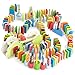 Imagination Generation Zoo Animals Domino Rally Adventure Kids Playset, with 4 Animal Shapes, 5 Stunts, & Carrying Case (144 Pieces)